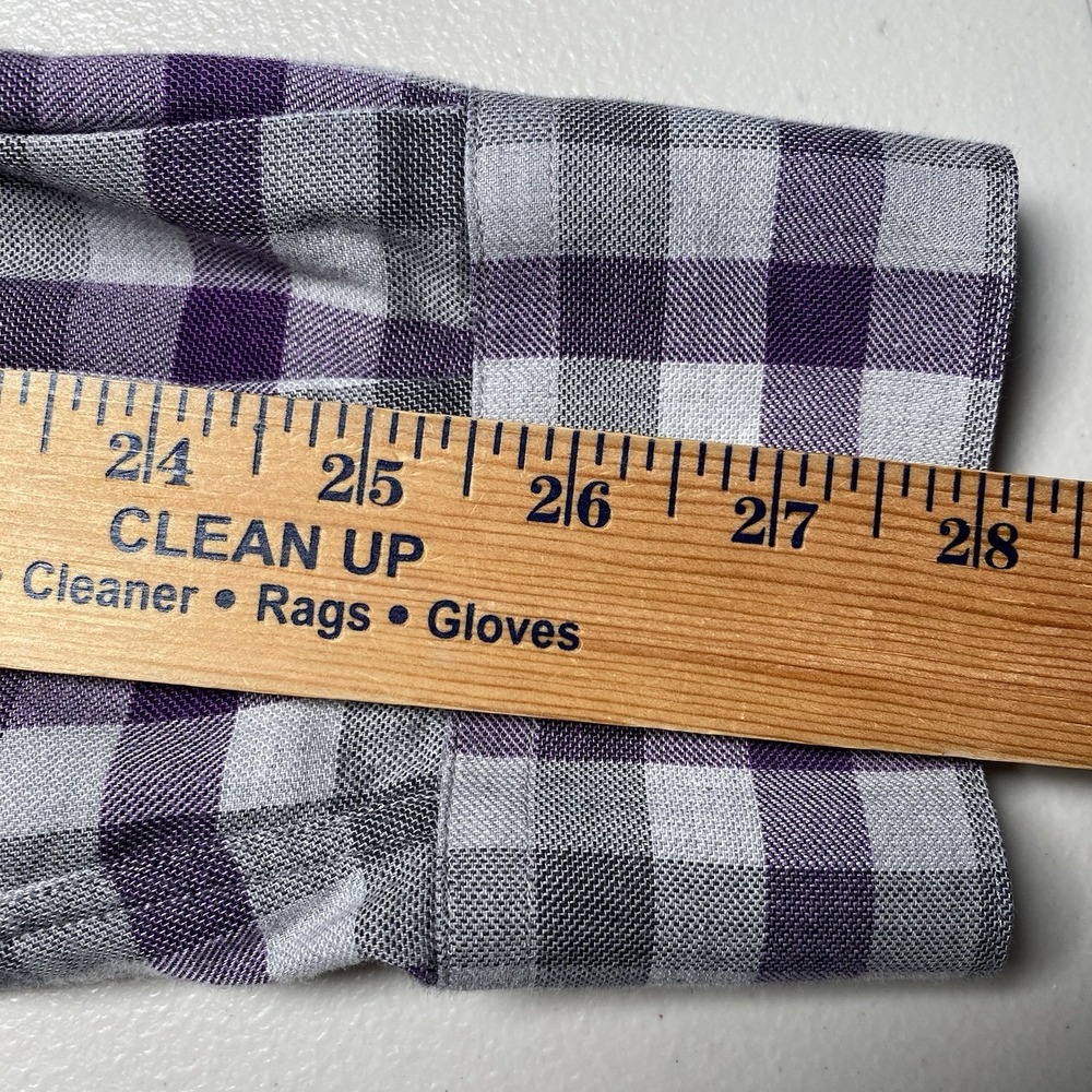 Hammer Made Shirt 18.5 46 Mens L/S Button Up Purple Gingham Check Preppy - Picture 6 of 9